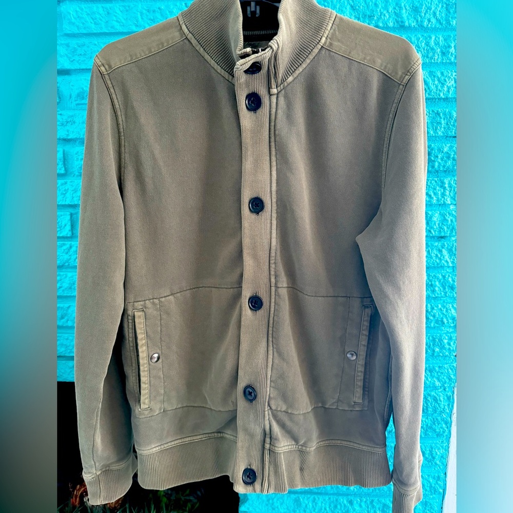 Vintage Banana Republic Men’s Utility Button/Zipper jacket Olive Green Medium